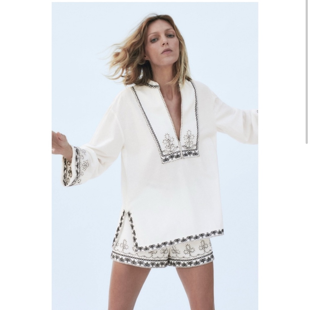 Zara set blouse and short